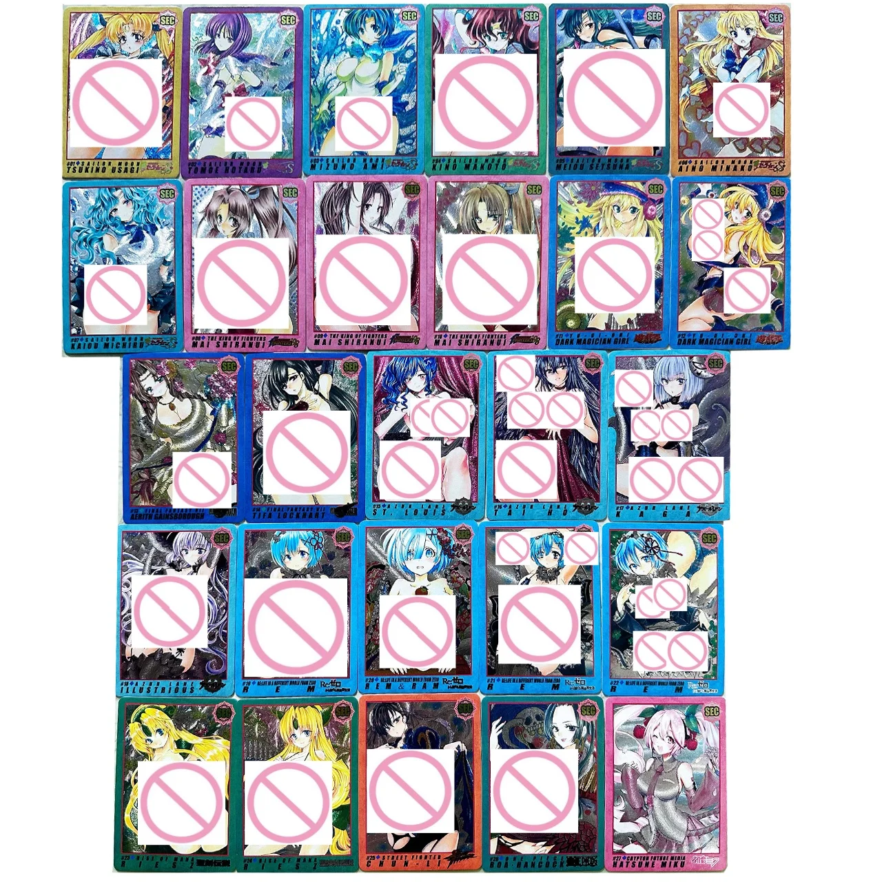 27pcs/set ACG Goddess Story Diy Glare Rough Flash Card Sailor Moon Rem Boa Hancock Tifa Lockhart Anime Game Collection Card Gift
27pcs/set ACG Goddess Story Diy Glare Rough Flash Card Sailor Moon Rem Boa Hancock Tifa Lockhart Anime Game Collection Card Gift