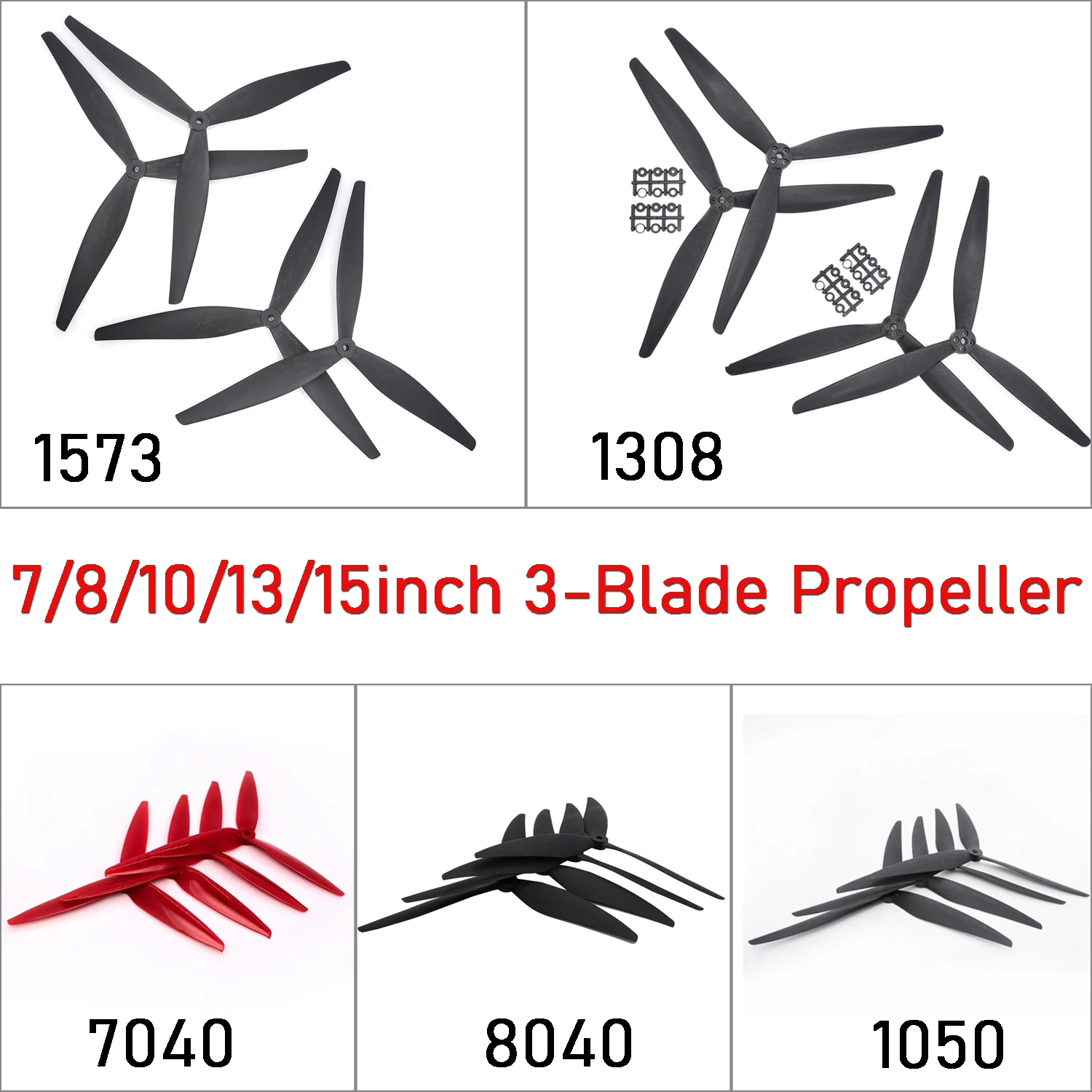 4PCS 7040 8040 1050 1308 1573 3-Blade Propeller CW CCW for Mark4 7/8/10/13/15inch X-Class FPV Racing Drone MultiRotor DIY Parts
4PCS 7040 8040 1050 1308 1573 3-Blade Propeller CW CCW for Mark4 7/8/10/13/15inch X-Class FPV Racing Drone MultiRotor DIY Parts