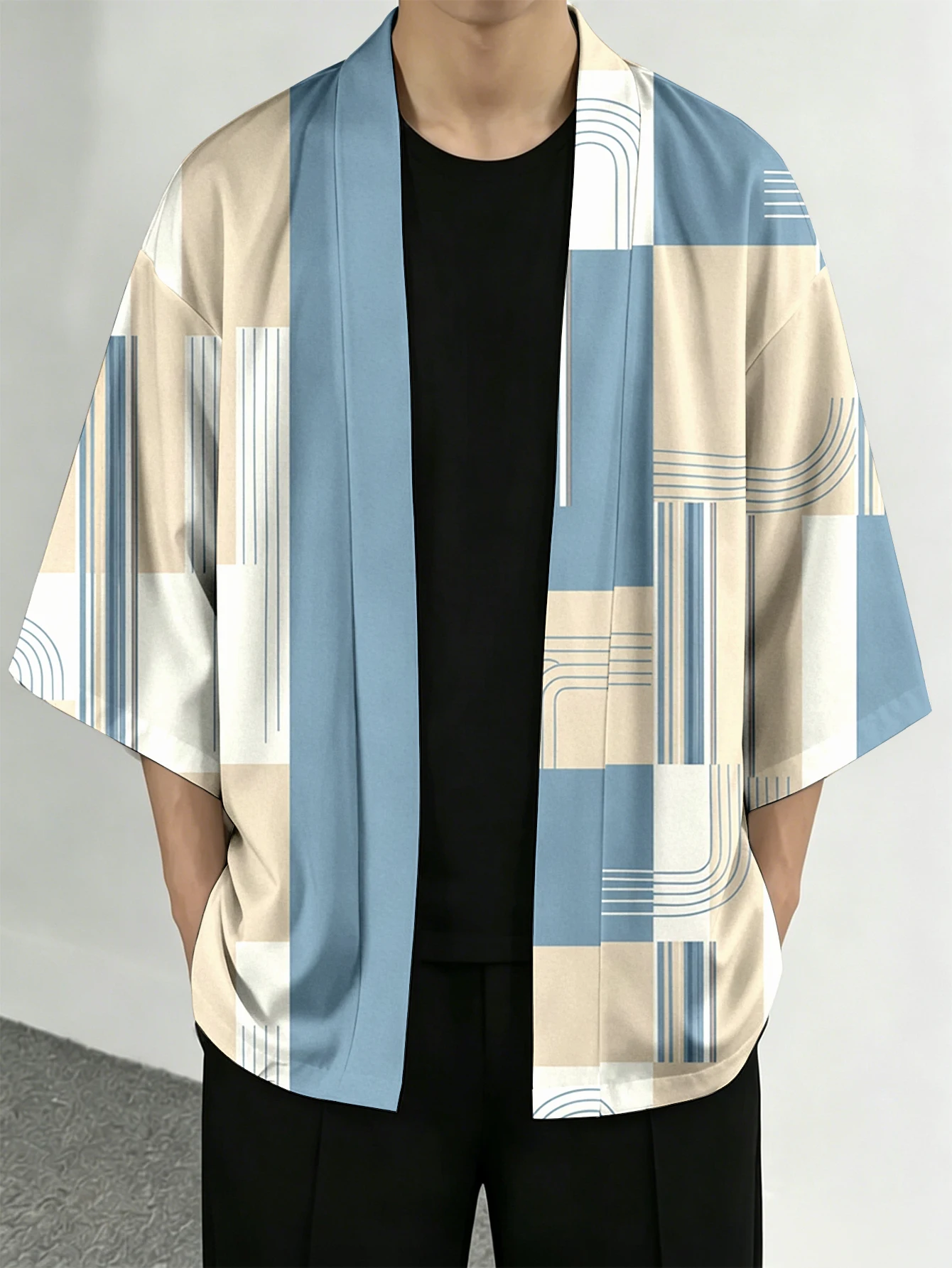 Men's casual top Geometric Style Casual Openfront top for everyday wear 3D Digital Print 100% Polyester Blue Beige Geometric Printed Kimono Cardigan Fit for Spring/Summer Resort and Street Fashion Apparel
Men's casual top Geometric Style Casual Openfront top for everyday wear 3D Digital Print 100% Polyester Blue Beige Geometric Printed Kimono Cardigan Fit for Spring/Summer Resort and Street Fashion Apparel