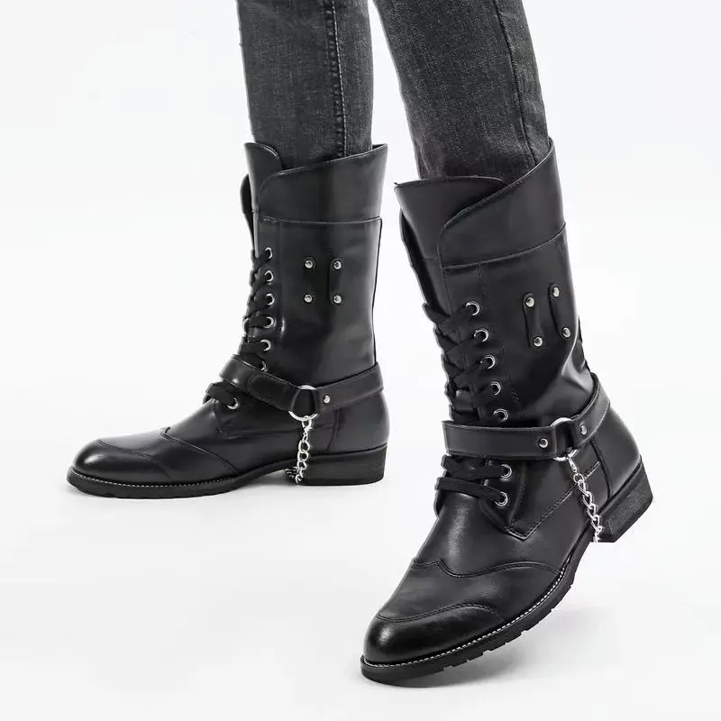 men fashion high motorcycle boots black original leather shoes brand designer autumn winter boot stage nightclub knight botas
men fashion high motorcycle boots black original leather shoes brand designer autumn winter boot stage nightclub knight botas