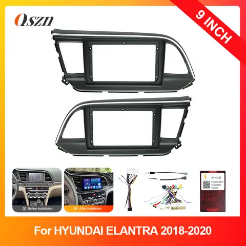 9 inch Car Fascia For HYUNDAI ELANTRA 2018-2020 DVD Frame Adapter Stereo Radio Audio Dash Head Unit Navigation Harness Panel Kit