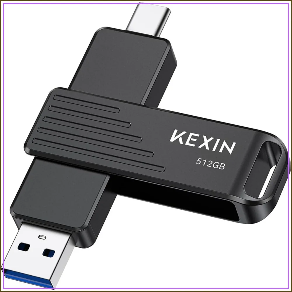 512GB USB C Flash Drive up to 1000MB/s, Dual Thumb Drive with Type-C and USB-A, USB 3.2 Gen 2, Swivel Memory Stick for iPhone 15/16/17, Smartphone, Tablet, Laptop
512GB USB C Flash Drive up to 1000MB/s, Dual Thumb Drive with Type-C and USB-A, USB 3.2 Gen 2, Swivel Memory Stick for iPhone 15/16/17, Smartphone, Tablet, Laptop