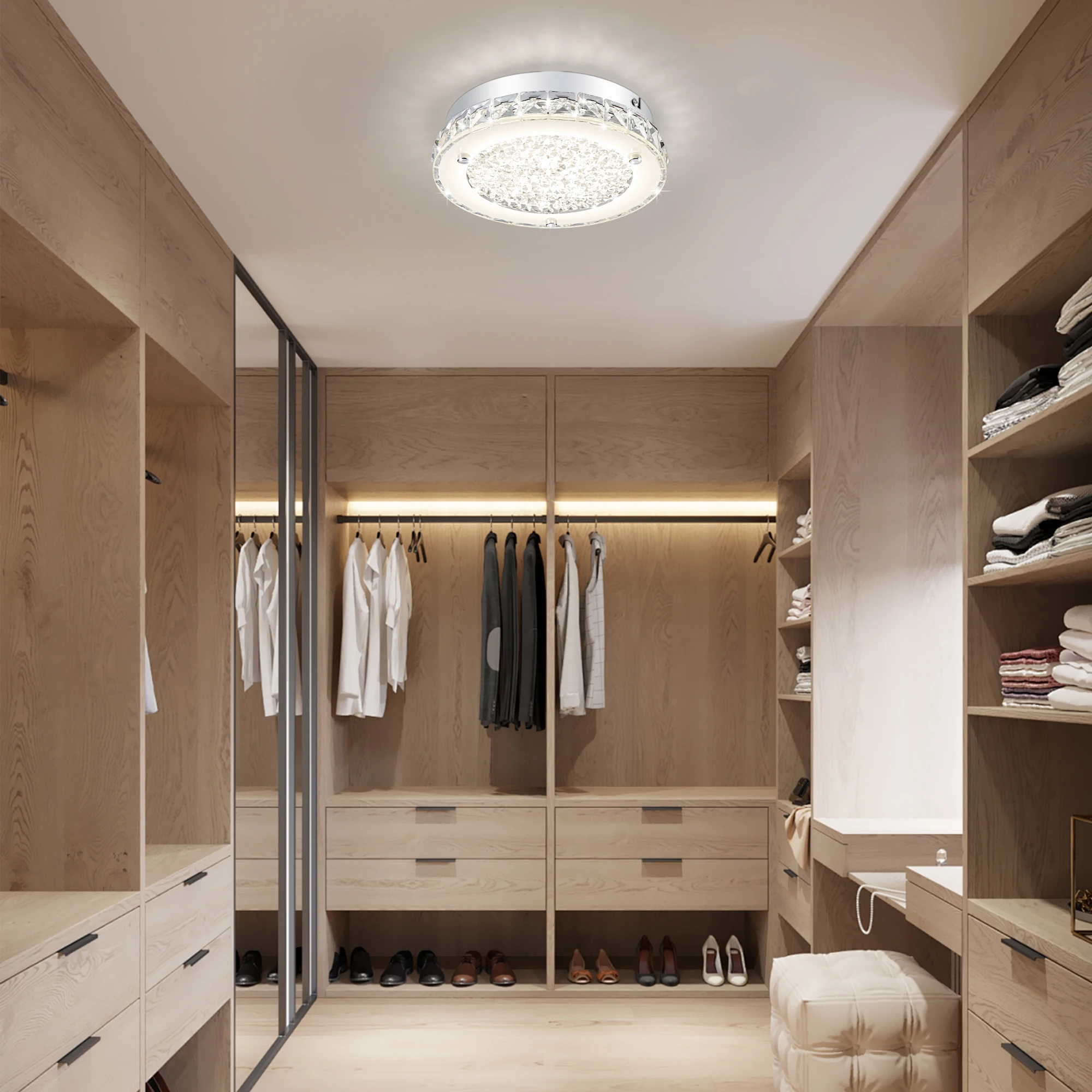 Crystal Ceiling Light Fixture 3000/4000/5000K Flush Mount Crystal Chandelier Kitchen Light Fixture for Bedroom, Bathroom ,closet
Crystal Ceiling Light Fixture 3000/4000/5000K Flush Mount Crystal Chandelier Kitchen Light Fixture for Bedroom, Bathroom ,closet