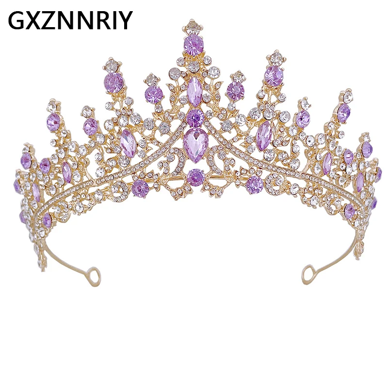 Wedding Crown Purple Rhinestone Tiaras and Crowns for Women Hair Accessories Crystal Bridal Hair Jewelry Party Bride Headpiece
Wedding Crown Purple Rhinestone Tiaras and Crowns for Women Hair Accessories Crystal Bridal Hair Jewelry Party Bride Headpiece