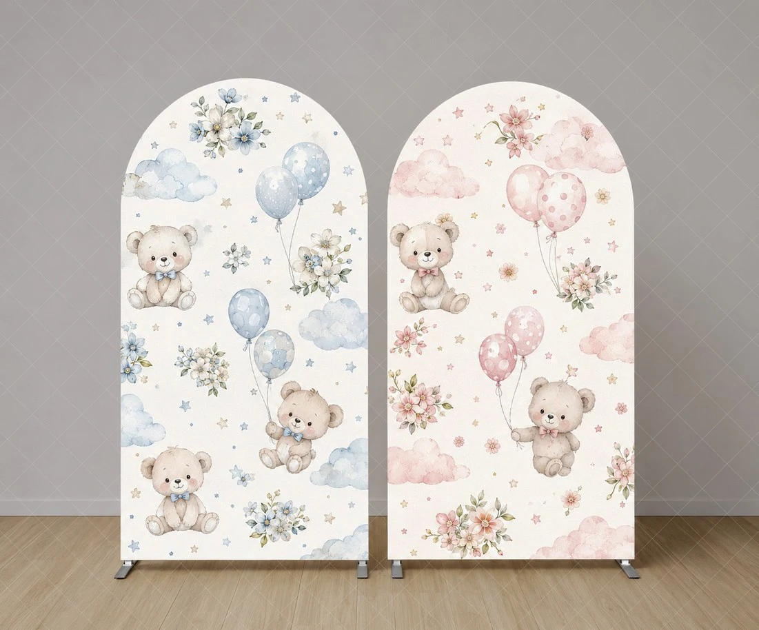 Teddy Bear Arch backdrop Cover Cover Blue Pink Baby Shower background Neutral Nursery Birthday Party Decoration
Teddy Bear Arch backdrop Cover Cover Blue Pink Baby Shower background Neutral Nursery Birthday Party Decoration