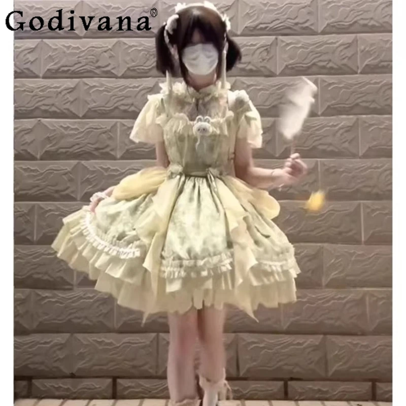 Green Chinese Style Lolita Dress for Women Summer National Style Cute OP Lolita Dress Female Princess Short Sleeve Dress
Green Chinese Style Lolita Dress for Women Summer National Style Cute OP Lolita Dress Female Princess Short Sleeve Dress
