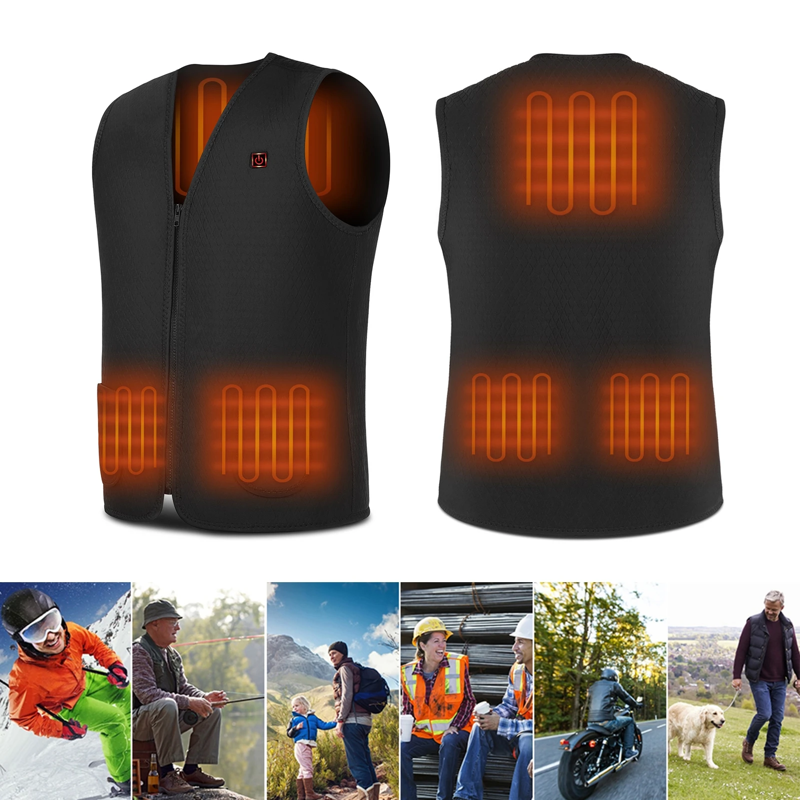 Electric Heated Vest Adjustable Lightweight USB Rechagable Back Pain Relief Heating Warm Waist US M Heated Vest
Electric Heated Vest Adjustable Lightweight USB Rechagable Back Pain Relief Heating Warm Waist US M Heated Vest
