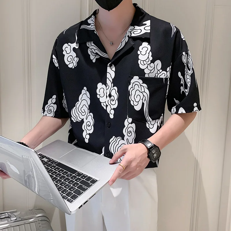 Fine Men's Fashion Casual Korean Version All-match Printed British Style Cuban Collar Ice Silk Print Flower Mid-sleeve Shirt
Fine Men's Fashion Casual Korean Version All-match Printed British Style Cuban Collar Ice Silk Print Flower Mid-sleeve Shirt