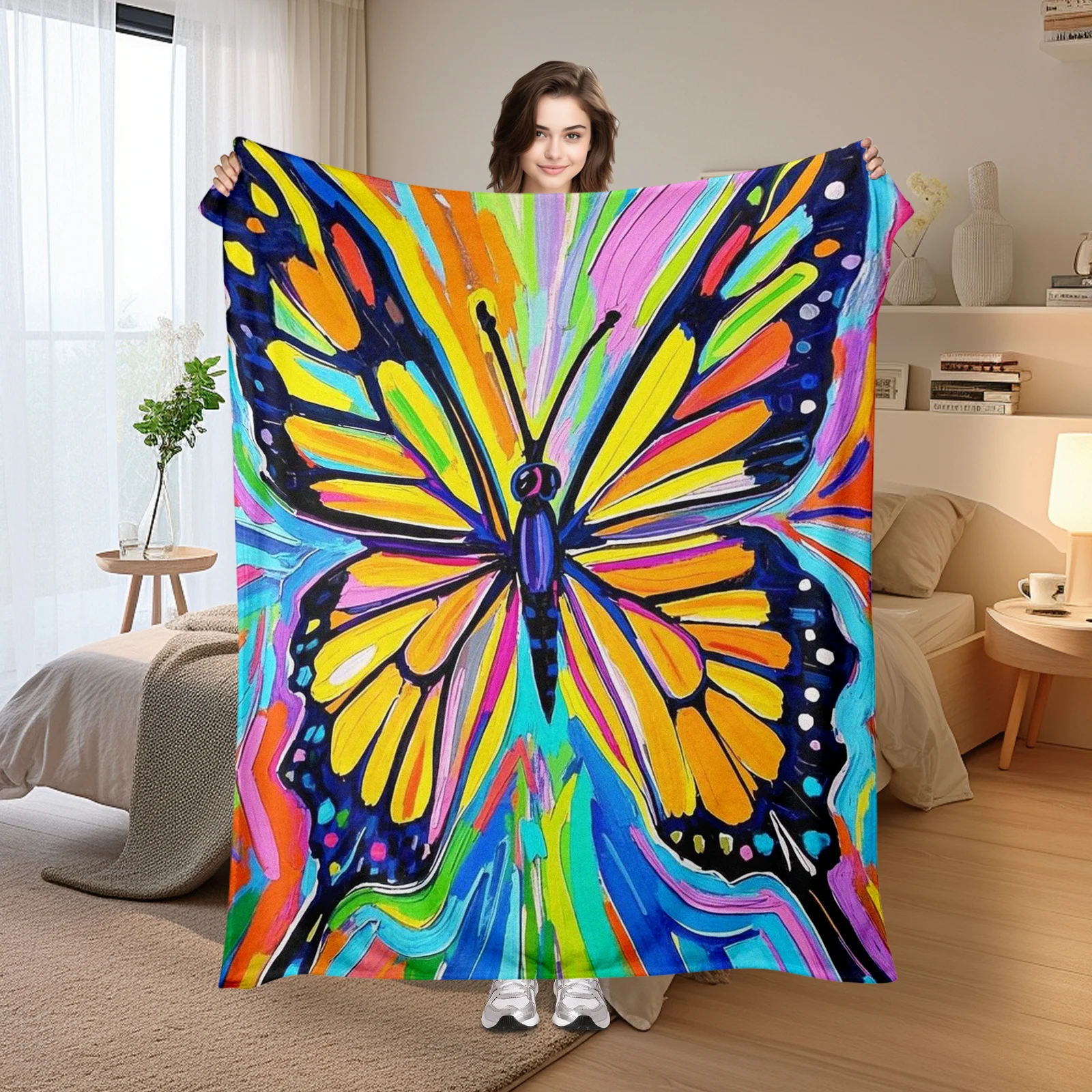 Butterfly Oil Painting Colorful Line Art Design Warm Throw Blanket For Cozy Home Decor Or Outdoor Relaxation Comfort
Butterfly Oil Painting Colorful Line Art Design Warm Throw Blanket For Cozy Home Decor Or Outdoor Relaxation Comfort