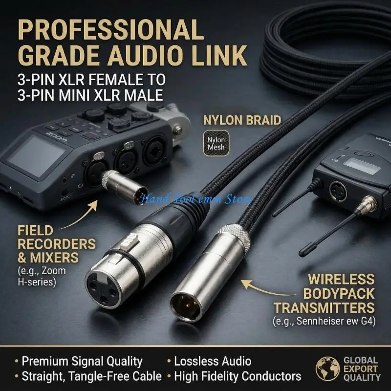 H37F Heavy Duty 3Pin XLR Female To Mini XLR Male Wire For Sound Systems
H37F Heavy Duty 3Pin XLR Female To Mini XLR Male Wire For Sound Systems