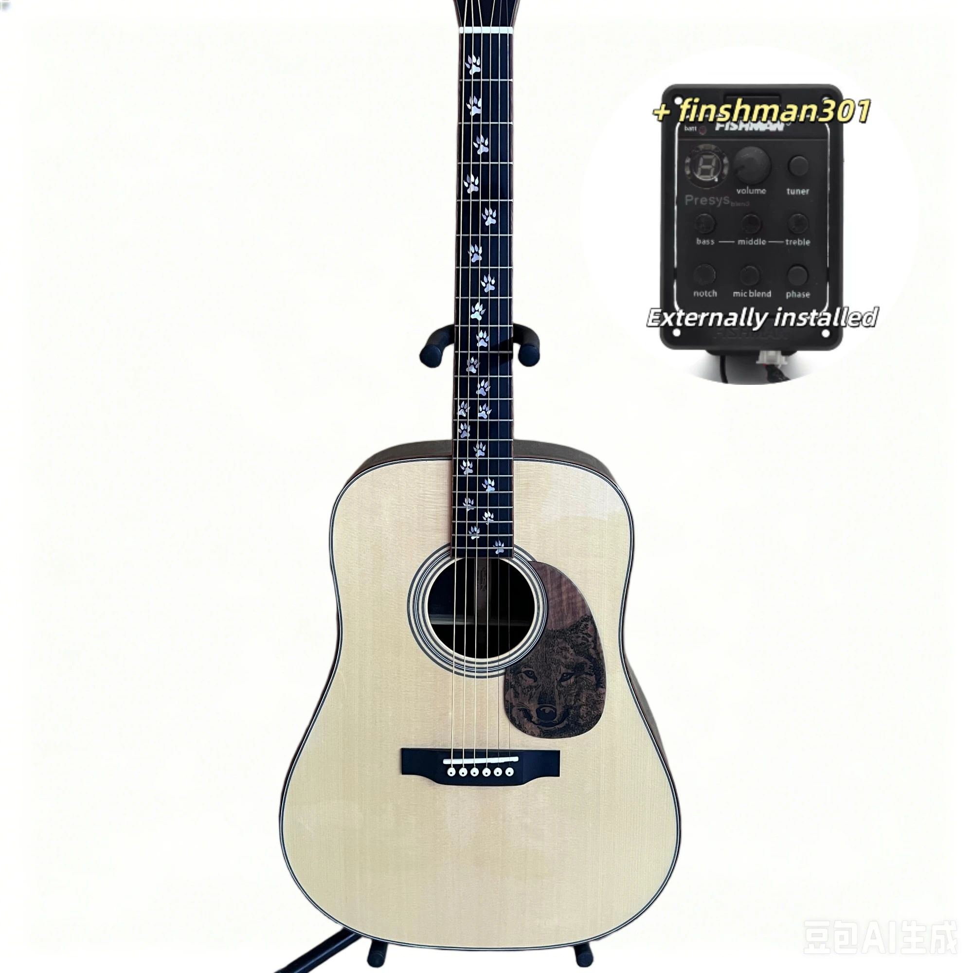 41 Inch Dreadnought Acoustic Guitar Solid Spruce Top Wolf Inlay Ebony Fingerboard High Gloss Finish Folk Guitar Free Delivery
41 Inch Dreadnought Acoustic Guitar Solid Spruce Top Wolf Inlay Ebony Fingerboard High Gloss Finish Folk Guitar Free Delivery