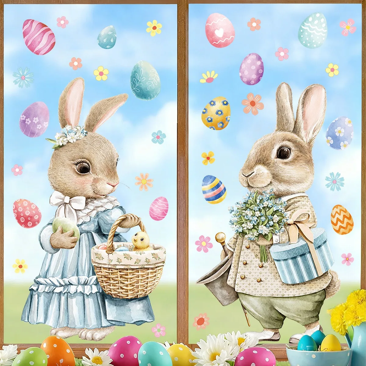 Adorable Bunny Window Clings Easter Egg Glass Wall Decals Static Stickers Home Spring Decor Cute Rabbit Stickers
Adorable Bunny Window Clings Easter Egg Glass Wall Decals Static Stickers Home Spring Decor Cute Rabbit Stickers