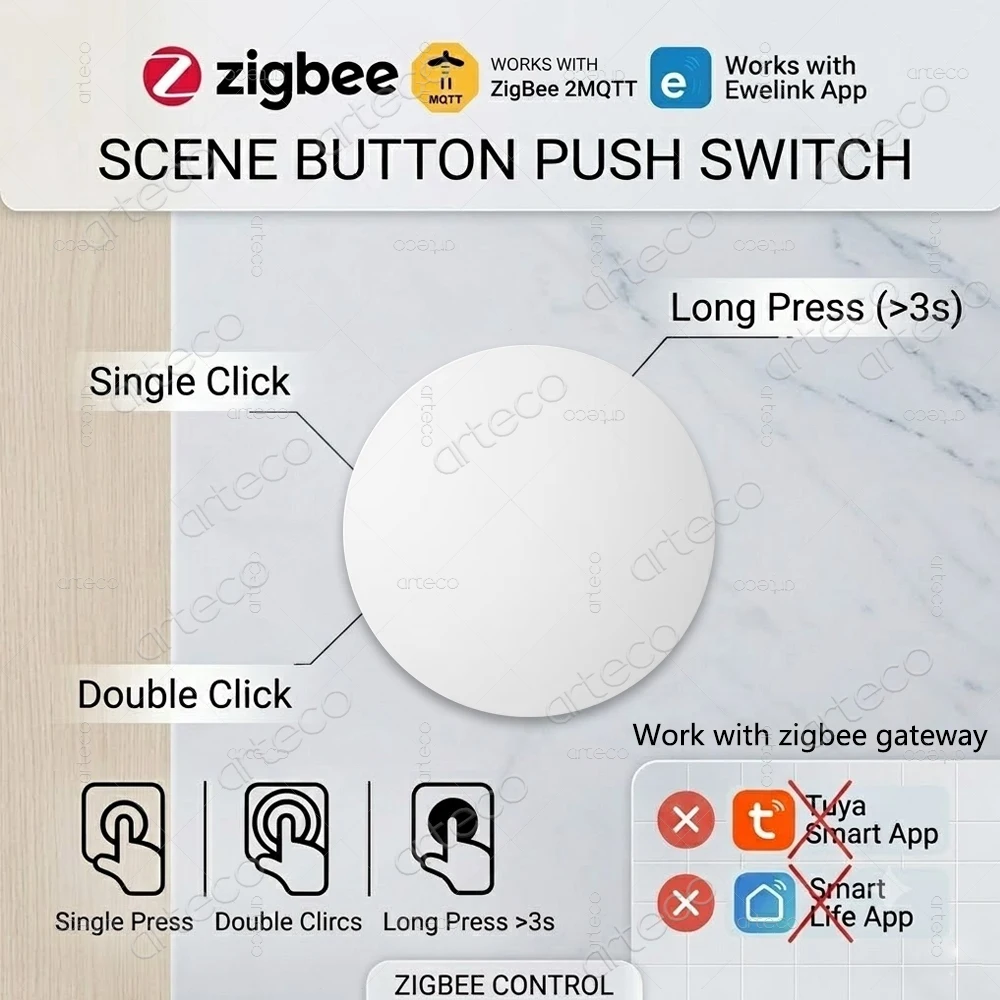 Zigbee Button Scene Switch Wireless Remote One Key Controller Smart Home Automation Scenario Linkage For Ewelink App Zigbee2MQTT
Zigbee Button Scene Switch Wireless Remote One Key Controller Smart Home Automation Scenario Linkage For Ewelink App Zigbee2MQTT