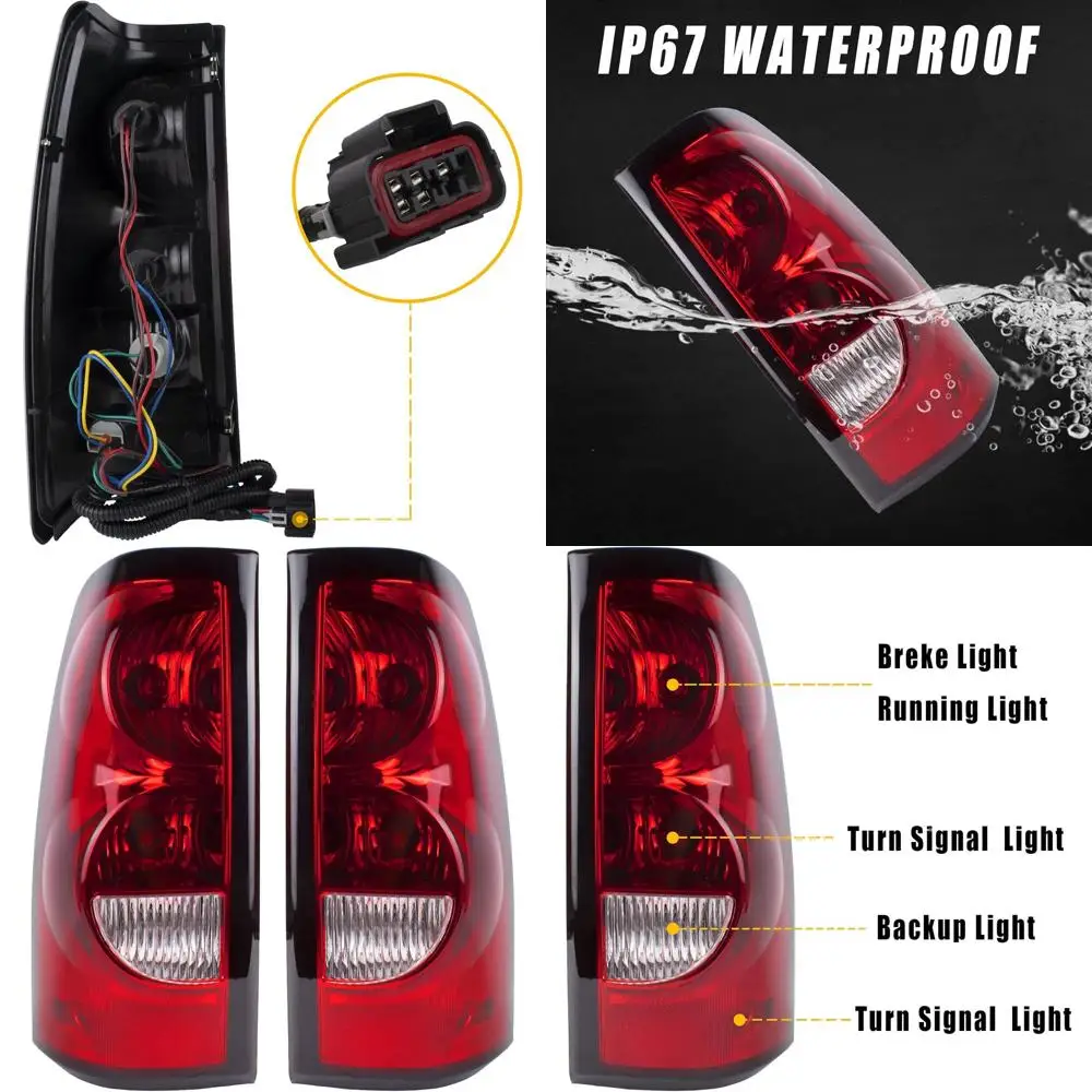 Chevrolet Silverado 1500/2500 2003-2006 Tail Lights - Driver & Passenger Side, Bulbs & Harness Included
Chevrolet Silverado 1500/2500 2003-2006 Tail Lights - Driver & Passenger Side, Bulbs & Harness Included