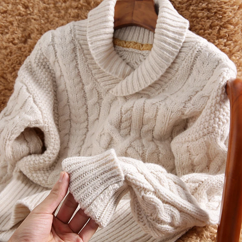 Thiened High ammage Woolen Knitted Sweater Warm Collar Autumn Winter High End Faionable Long Sve Overhead Jaet
Thiened High ammage Woolen Knitted Sweater Warm Collar Autumn Winter High End Faionable Long Sve Overhead Jaet