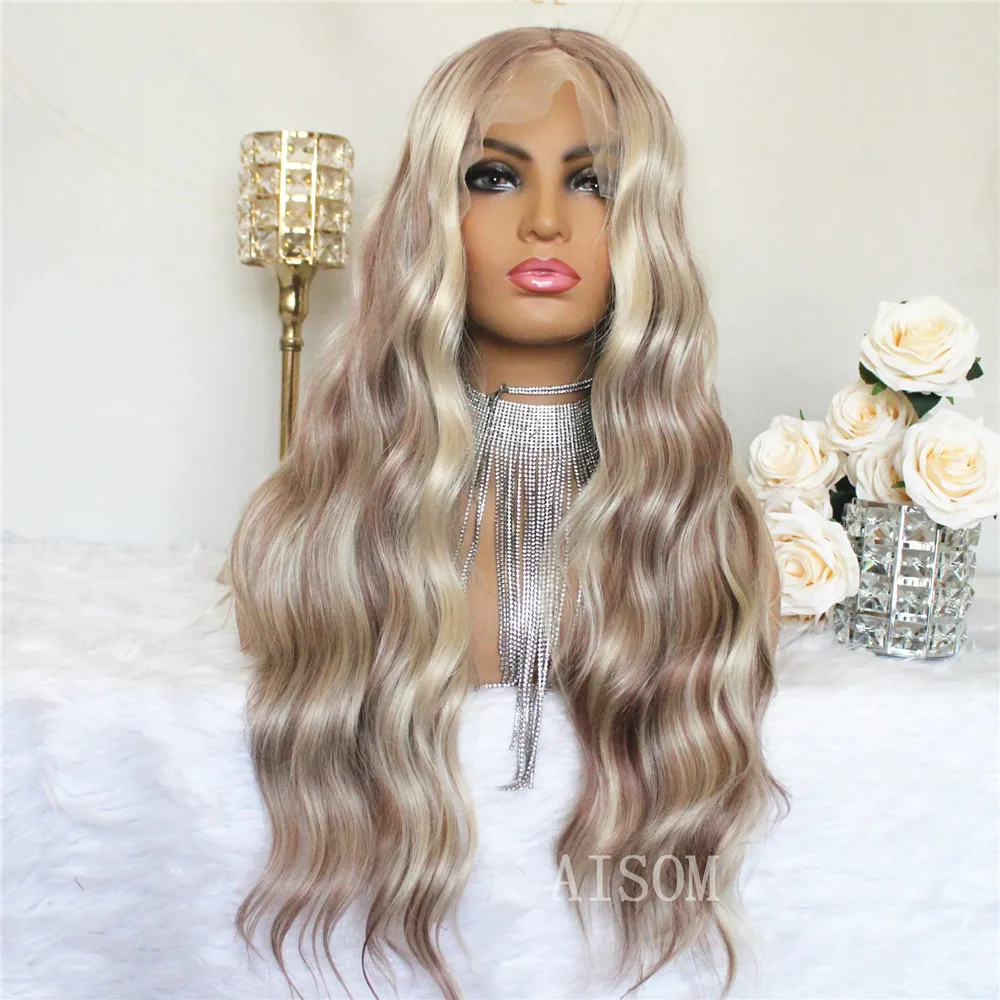 Long Wavy Synthetic Lace Front Wig Loose Wave Natural Hair Highlight Blonde Synthetic Lace Wigs For Women Daily Use
Long Wavy Synthetic Lace Front Wig Loose Wave Natural Hair Highlight Blonde Synthetic Lace Wigs For Women Daily Use