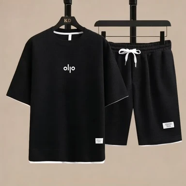 Simple Style Waffle Knit Set Men "ol|o" Letter Graphic Short Sleeve Tshirt And Shorts Suit Summer Fashion Outfit 2026
Simple Style Waffle Knit Set Men "ol|o" Letter Graphic Short Sleeve Tshirt And Shorts Suit Summer Fashion Outfit 2026