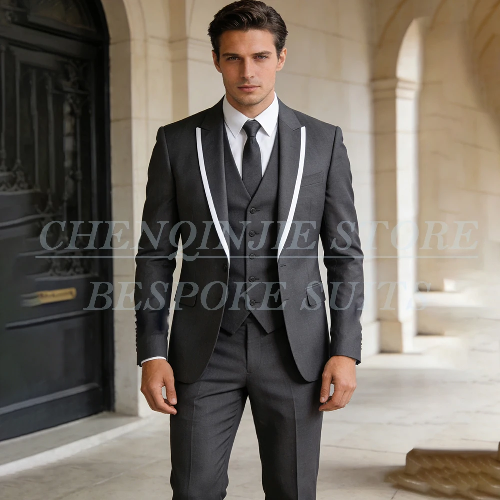 Formal Grey Men's Suits Blazer Business Meeting 3 Piece Jacket Pants Vest Sets Elegant Regular Fit Male Clothing Costume
Formal Grey Men's Suits Blazer Business Meeting 3 Piece Jacket Pants Vest Sets Elegant Regular Fit Male Clothing Costume