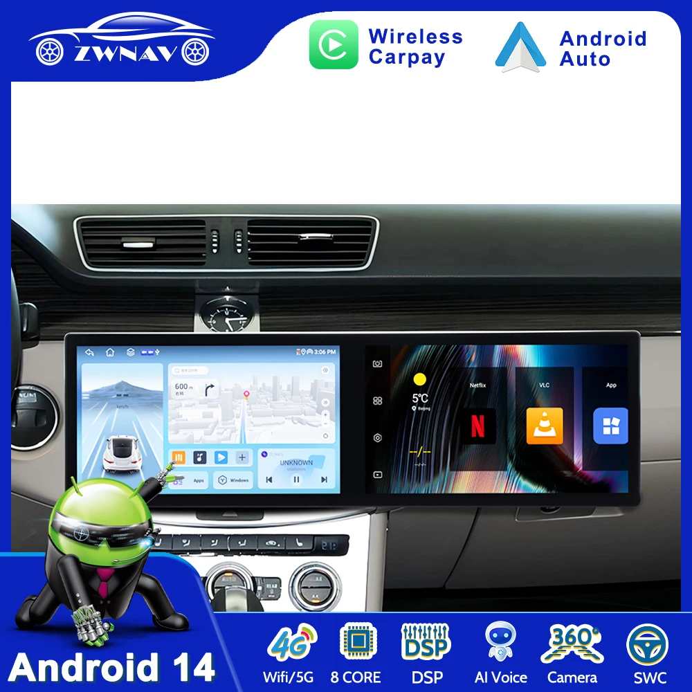 Dual 11.5" Screen Car Radio For Volkswagen Magotan 2012- 2015 Android Long Strip QLED Screen Multimedia Player Carplay Unit DSP
Dual 11.5" Screen Car Radio For Volkswagen Magotan 2012- 2015 Android Long Strip QLED Screen Multimedia Player Carplay Unit DSP