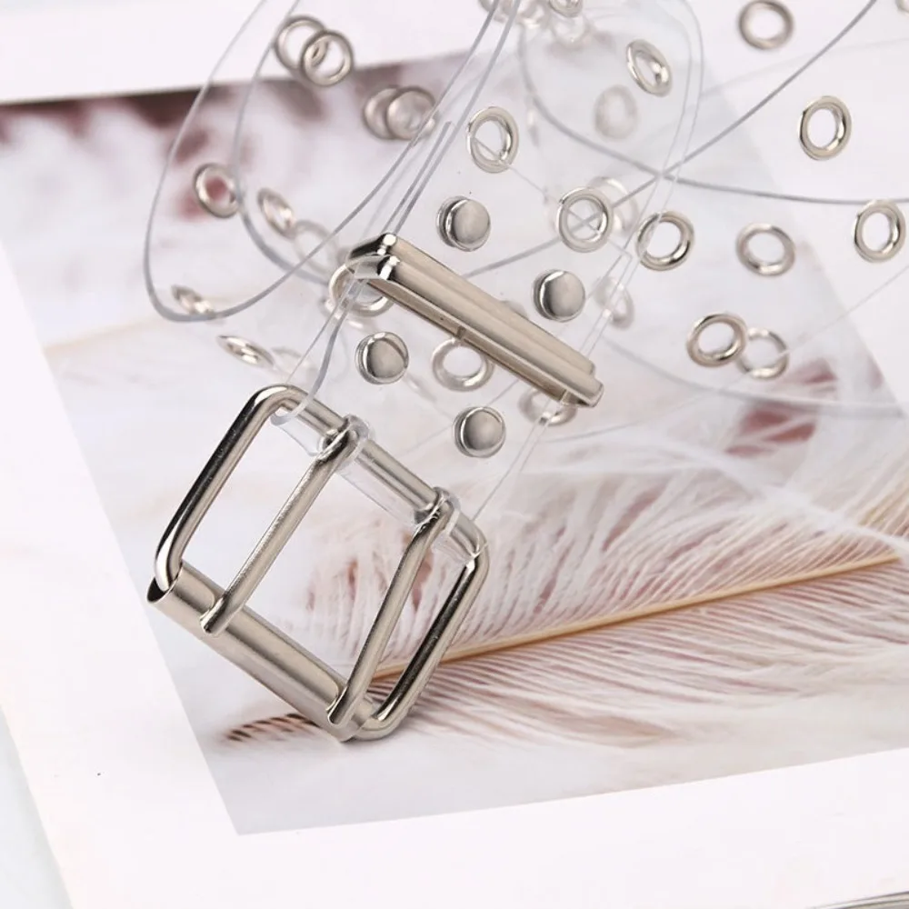 PVC Clear Full Grommet Belt Multi Hole Punk Trouser Jeans Transparent Belt Street Casual Waistband with Chain Dress Decoration
PVC Clear Full Grommet Belt Multi Hole Punk Trouser Jeans Transparent Belt Street Casual Waistband with Chain Dress Decoration