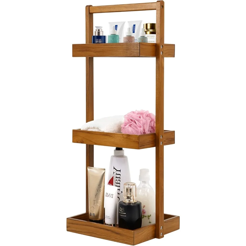 3-Tier Teak Shower Caddy Shelf, Freestanding Bathroom Organizer for Corner Storage in Shower, Kitchen, or Office
3-Tier Teak Shower Caddy Shelf, Freestanding Bathroom Organizer for Corner Storage in Shower, Kitchen, or Office