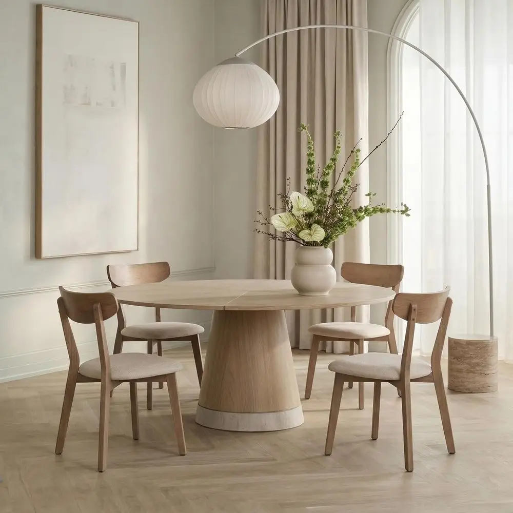 4th Century-Inspired Solid Wood Dining Chairs, Upholstered Linen Fabric, Curved Backrest, Light Gray
4th Century-Inspired Solid Wood Dining Chairs, Upholstered Linen Fabric, Curved Backrest, Light Gray