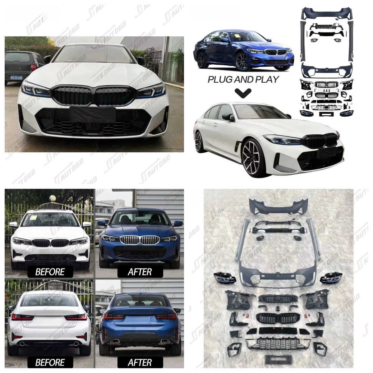 Auto Modification Conversion Body Kit for BMWs 3 Series G20 20-22 Upgrade to 2023 G20 LCI MT Front Rear Bumper Headlight Grille
Auto Modification Conversion Body Kit for BMWs 3 Series G20 20-22 Upgrade to 2023 G20 LCI MT Front Rear Bumper Headlight Grille