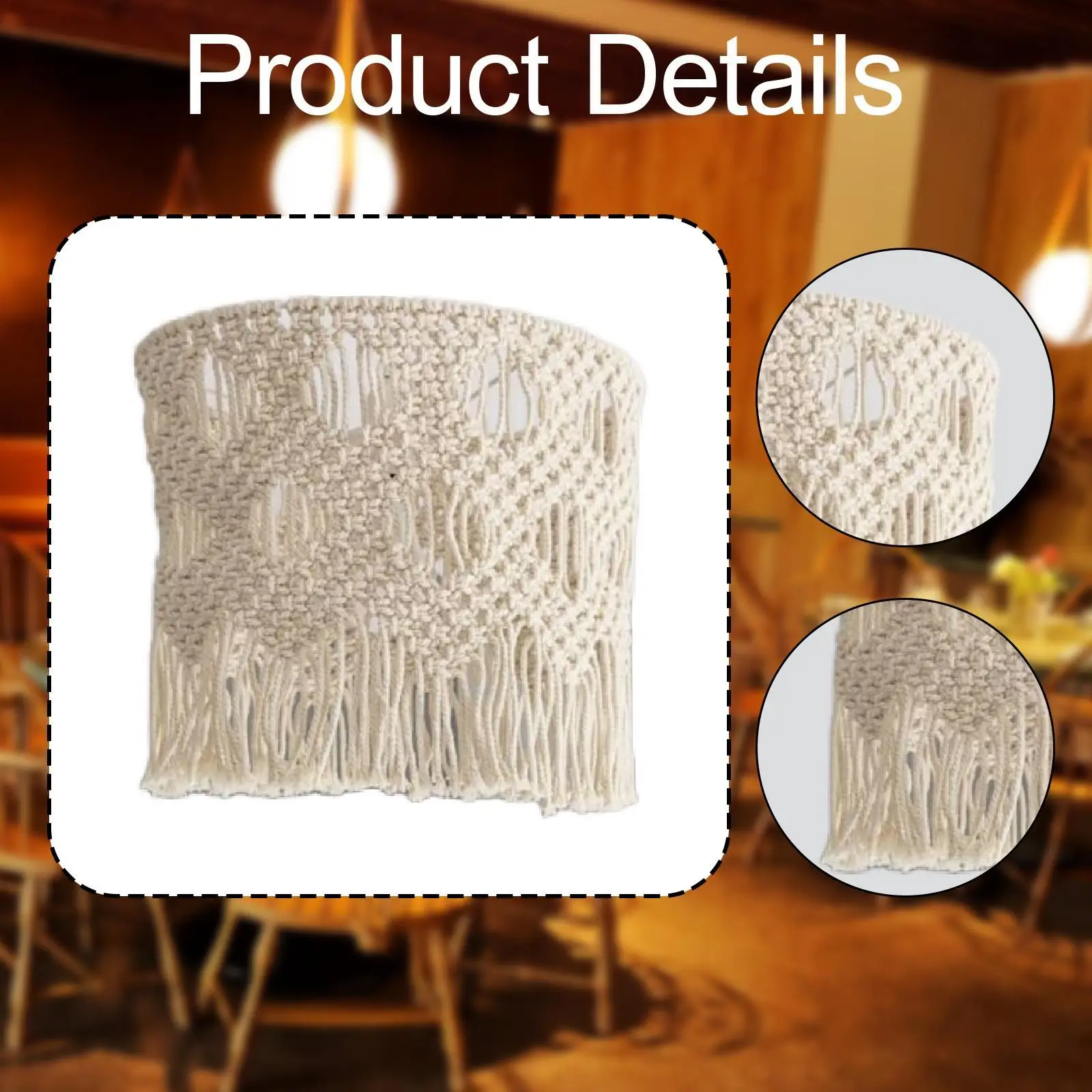 Macrame Lampshade Bohemian Woven Boho Hanging Pendant Light Cover for Office
Macrame Lampshade Bohemian Woven Boho Hanging Pendant Light Cover for Office