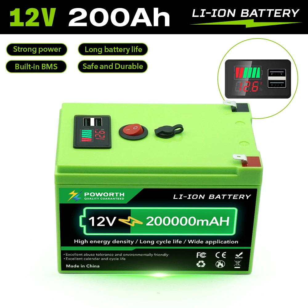 ️200000 мАч LiFePO4 12 В 200 Ач литиевая аккумуляторная батарея, LiFePO4 глубокий цикл BMS для скутеров, солнечных, автофургонов, искателей рыбы
️200000 мАч LiFePO4 12 В 200 Ач литиевая аккумуляторная батарея, LiFePO4 глубокий цикл BMS для скутеров, солнечных, автофургонов, искателей рыбы