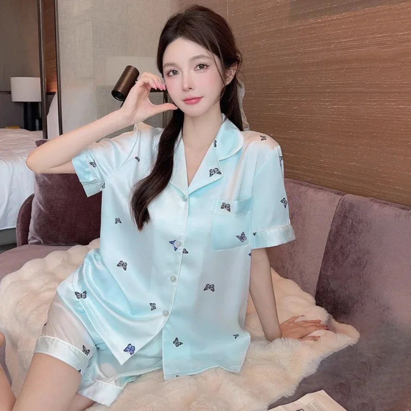 Style Elegant Colorful Butterflies Women's Pajamas Trendy Fashion Design Summer Short Housewear New Ladies Homewear 1
Style Elegant Colorful Butterflies Women's Pajamas Trendy Fashion Design Summer Short Housewear New Ladies Homewear 1