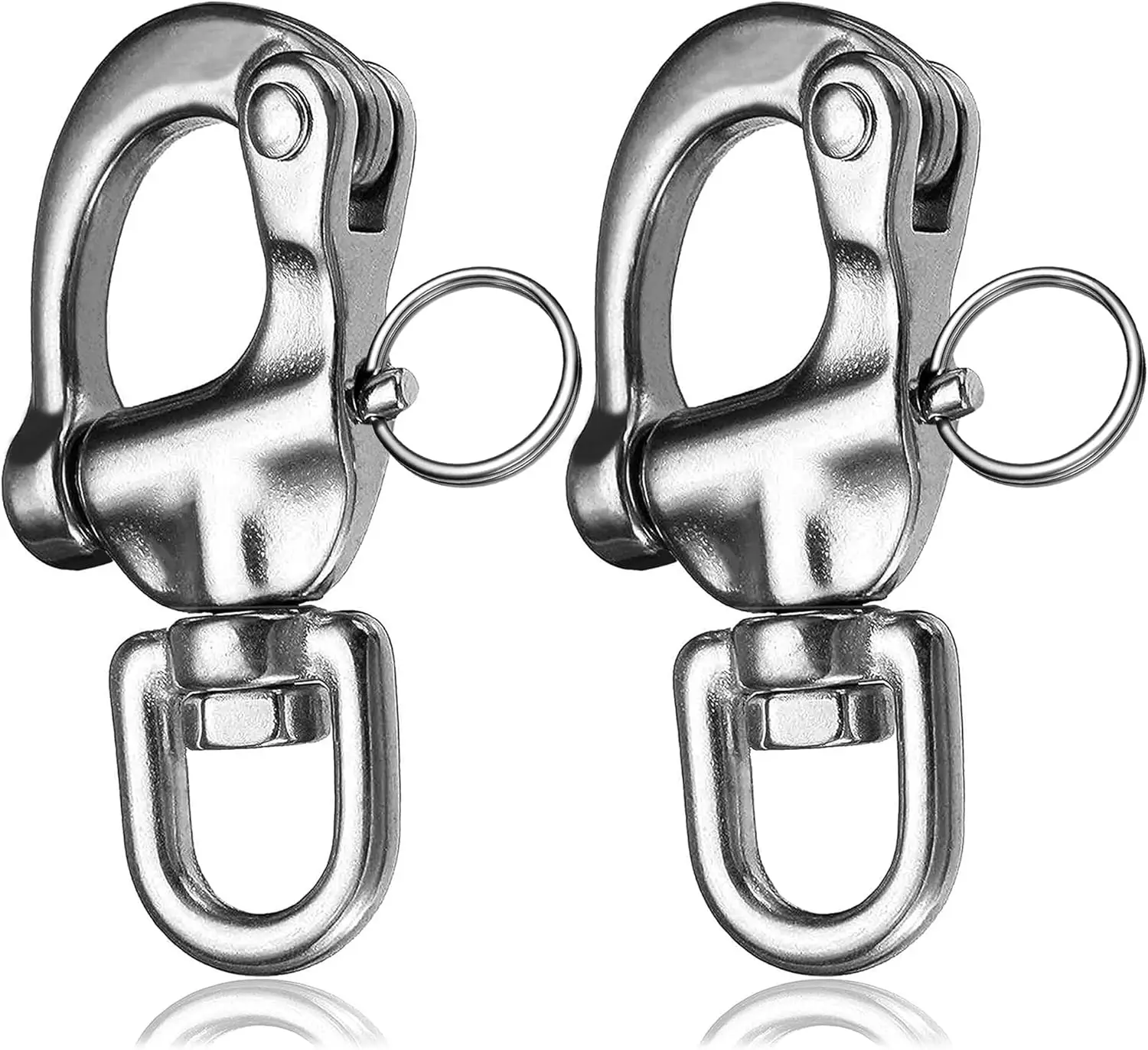 316 Stainless Steel Snap Shackle for Sailing Rigging, Quick Release Swivel Shackle with 880LBS Working Load
316 Stainless Steel Snap Shackle for Sailing Rigging, Quick Release Swivel Shackle with 880LBS Working Load