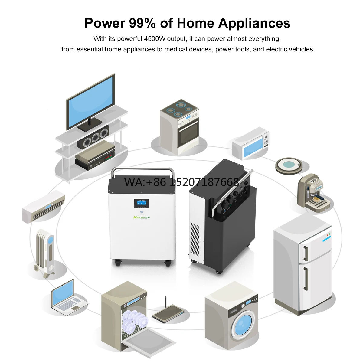 Подвижное решение для домашнего хранения энергии, 51,2 В, 314 Ач, солнечная батарея LiFePO4 + гибридный сетевой инвертор мощностью 5 кВт -
Подвижное решение для домашнего хранения энергии, 51,2 В, 314 Ач, солнечная батарея LiFePO4 + гибридный сетевой инвертор мощностью 5 кВт -