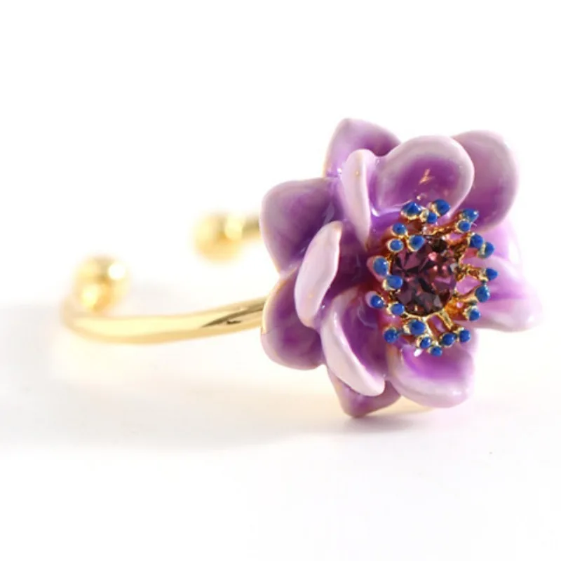 Purple Anemone Open Ring Enamel Jewelry High-end Light Luxury Temperament Niche Design New Style Finger Decoration Women Rings
Purple Anemone Open Ring Enamel Jewelry High-end Light Luxury Temperament Niche Design New Style Finger Decoration Women Rings