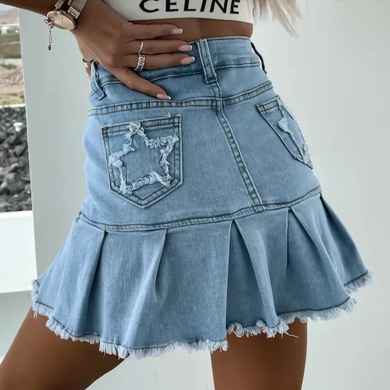 Ardm Sweet Pleated Tapestry Embroidery A-Line Jeans Skirts For Women Office Ladies Mini Dress Vintage Fringed Party Denim Skirt
Ardm Sweet Pleated Tapestry Embroidery A-Line Jeans Skirts For Women Office Ladies Mini Dress Vintage Fringed Party Denim Skirt