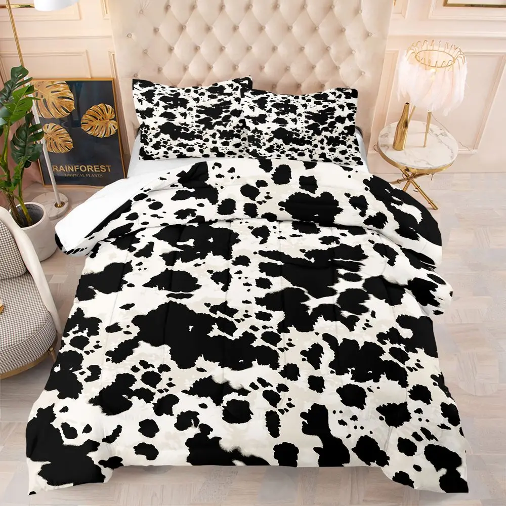 Cow Print Comforter Set Dalmatian Spot Bedding Set Digital Printed Soft Microfiber Quilt Cover with Pillowcases for Bedroom Dorm
Cow Print Comforter Set Dalmatian Spot Bedding Set Digital Printed Soft Microfiber Quilt Cover with Pillowcases for Bedroom Dorm