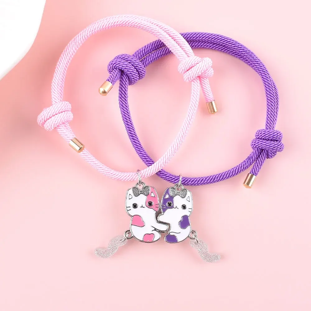 2pcs Chic Cat Charm Magnet Bracelet, Lovely Cartoon Animal Friendship Bracelet Set of Handmade Weaved Jewelry for Friends 2025
2pcs Chic Cat Charm Magnet Bracelet, Lovely Cartoon Animal Friendship Bracelet Set of Handmade Weaved Jewelry for Friends 2025