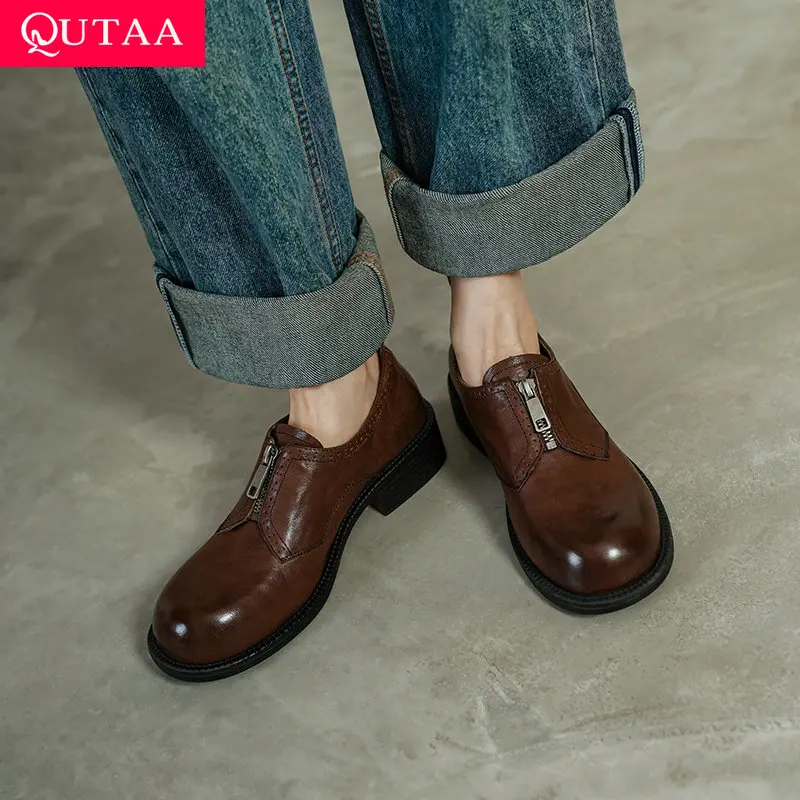 QUTAA 2026 Fashion Women Pumps Shoes Cow Genuine Leather Woman Spring Casual Lace-up Loafers Shoes round Toe Ladies Dress 34-40
QUTAA 2026 Fashion Women Pumps Shoes Cow Genuine Leather Woman Spring Casual Lace-up Loafers Shoes round Toe Ladies Dress 34-40