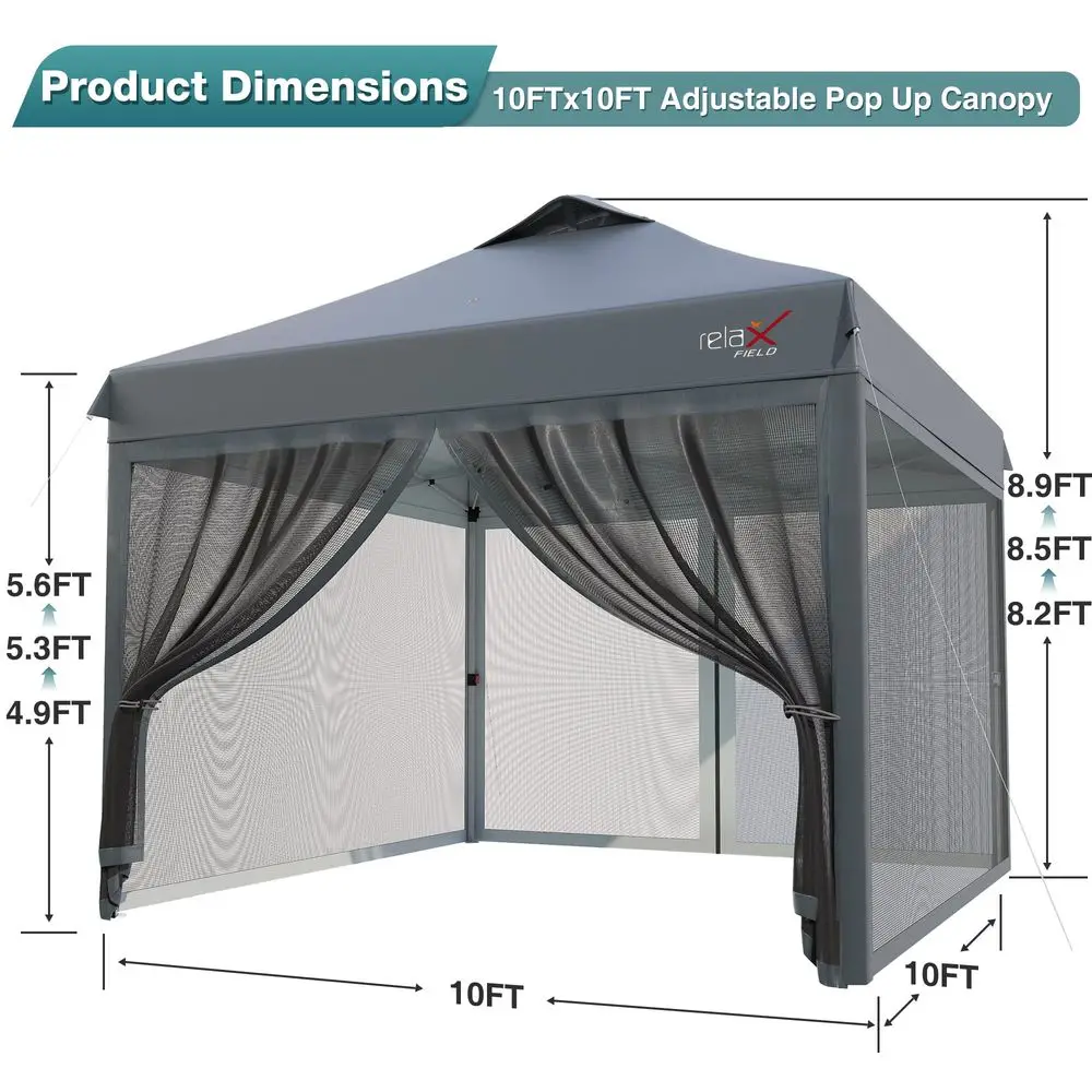 Pop Up Canopy Tent with Mosquito Netting, Outdoor Portable Screen Tent for Yard, Party, Camping and Picnic, 3 Height Positions,
Pop Up Canopy Tent with Mosquito Netting, Outdoor Portable Screen Tent for Yard, Party, Camping and Picnic, 3 Height Positions,