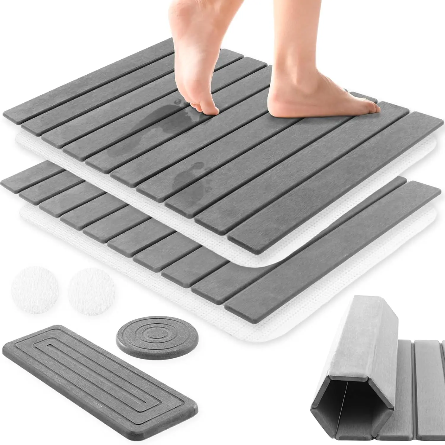 2 Pack Quick Dry Stone Bath Mat, 23x15 Inch Foldable Diatomite Mats for Kitchen & Bathroom Water Absorbing
2 Pack Quick Dry Stone Bath Mat, 23x15 Inch Foldable Diatomite Mats for Kitchen & Bathroom Water Absorbing