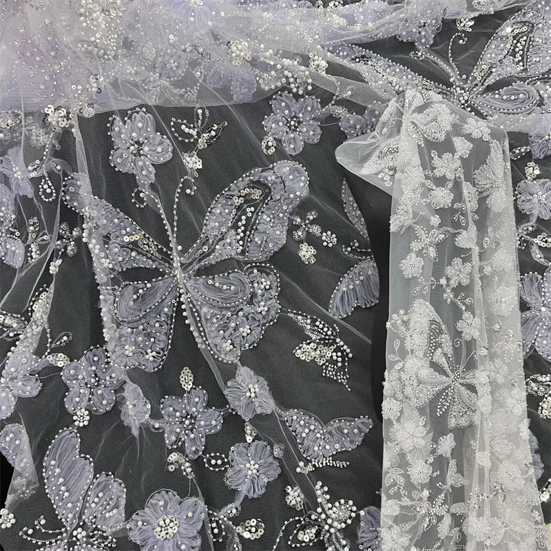 French luxury butterfly beaded dress fabric dress, performance dress, evening dress, African mesh fabric with sequins, sewn
French luxury butterfly beaded dress fabric dress, performance dress, evening dress, African mesh fabric with sequins, sewn
