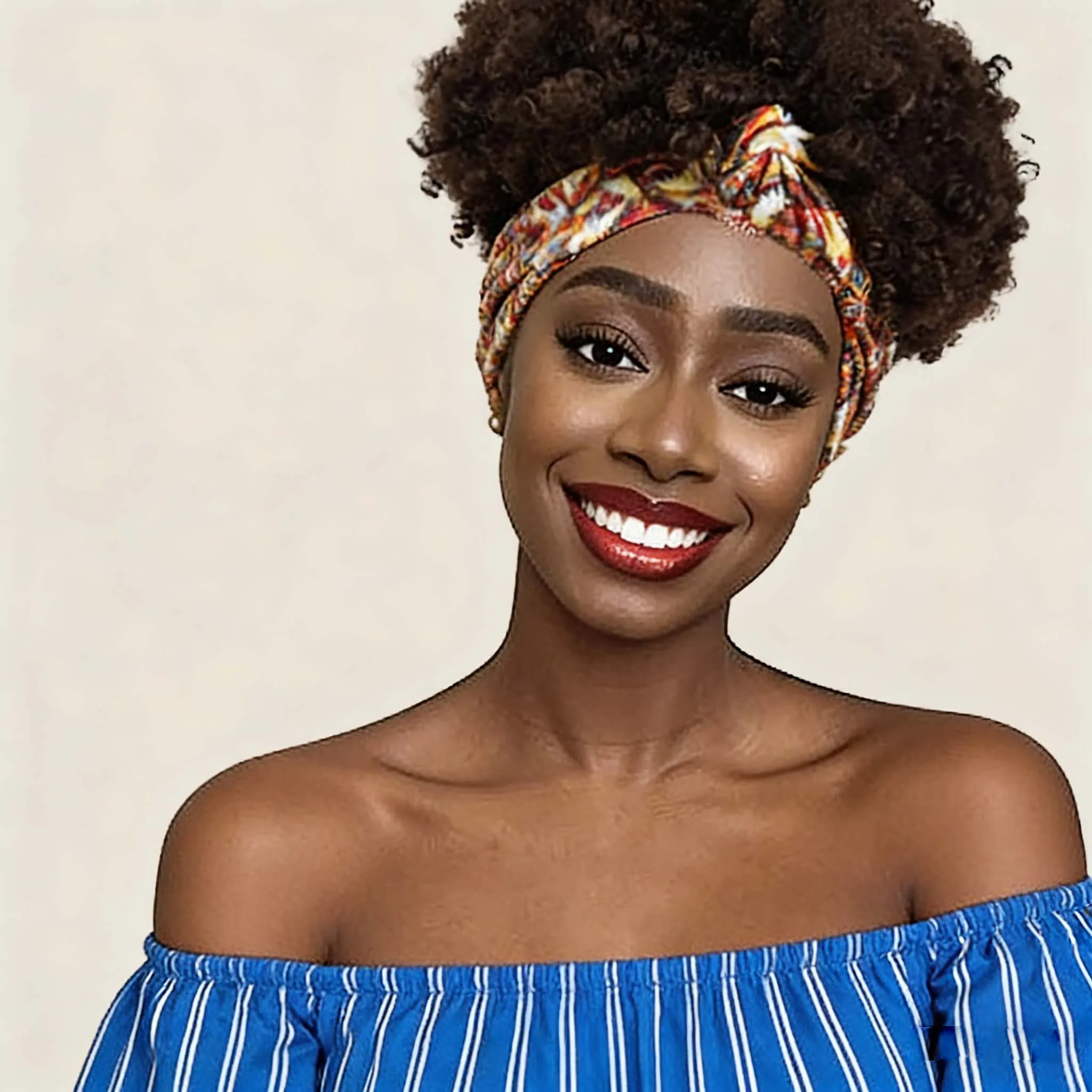Synthetic Fluffy Short Brown Afro Puff Curly Headband Wig Women Ethnic Geometric Print Turban Style for Daily Cosplay Party Wear
Synthetic Fluffy Short Brown Afro Puff Curly Headband Wig Women Ethnic Geometric Print Turban Style for Daily Cosplay Party Wear