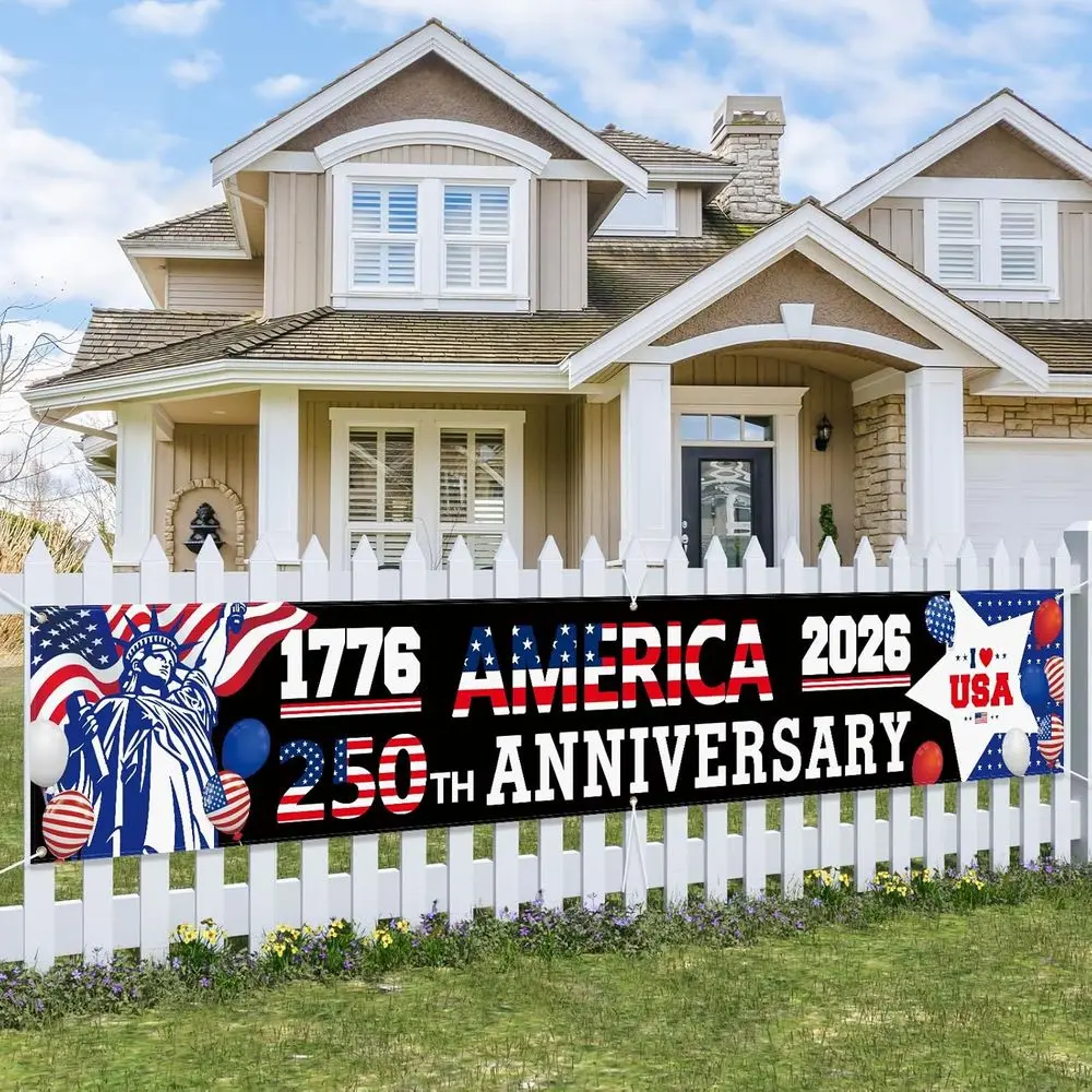 Patriotic 250th Anniversary Banner, 120 x 20, USA 1776-2026, Statue of Liberty, Party & Home Decor
Patriotic 250th Anniversary Banner, 120 x 20, USA 1776-2026, Statue of Liberty, Party & Home Decor