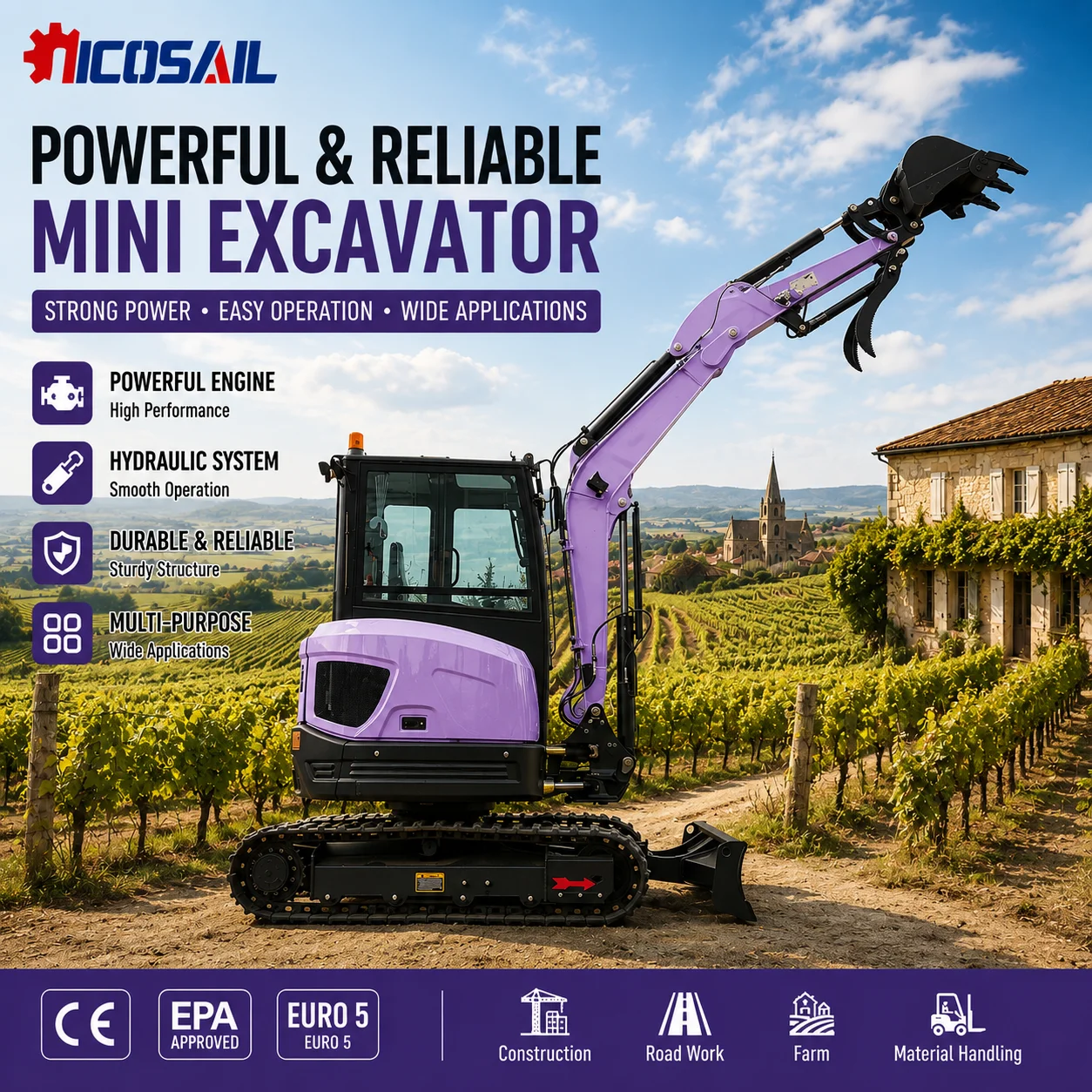 3.5 Ton Compact Excavator Mini Hydraulic Digger Machine for Farm Construction Municipal Engineering
3.5 Ton Compact Excavator Mini Hydraulic Digger Machine for Farm Construction Municipal Engineering