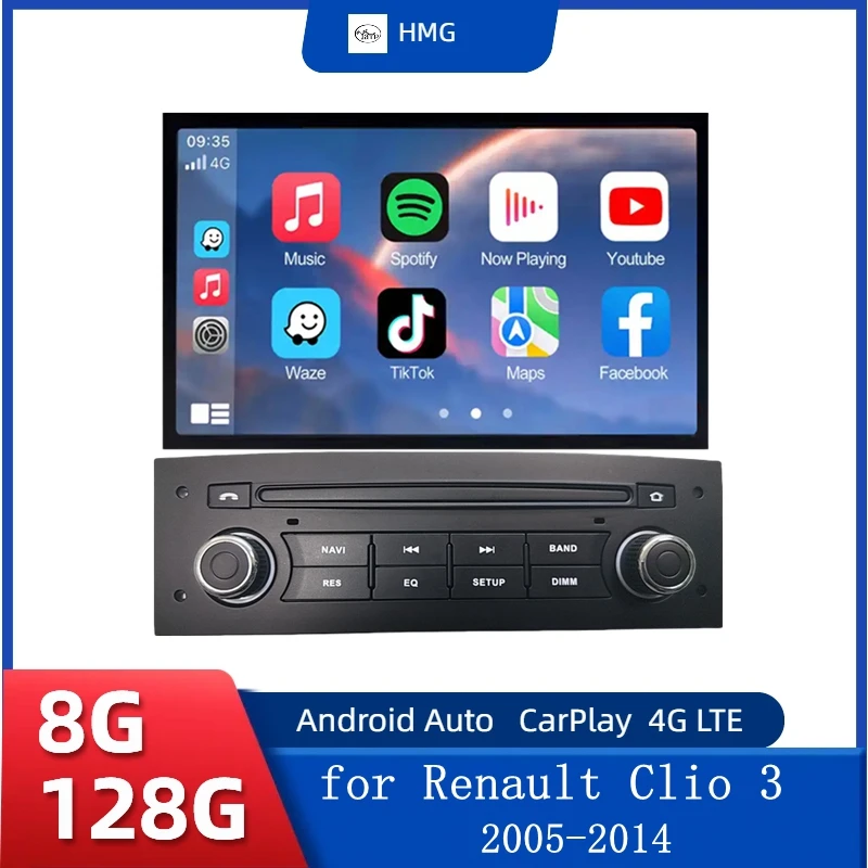 HMG Android Wireless CarPlay Autoradio for Renault Clio 3 2005-2014 Car Radio Multimidia Android Auto Car Intelligent Systems
HMG Android Wireless CarPlay Autoradio for Renault Clio 3 2005-2014 Car Radio Multimidia Android Auto Car Intelligent Systems