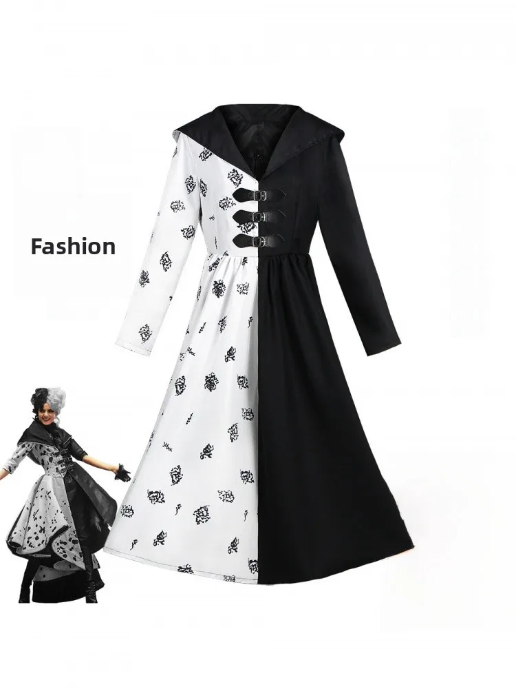 Halloween 101 Dalmatians Cruella Black And White Witch Dress Cos Stage Performance Costume Cotton Traditional Ethnic Women's ...
Halloween 101 Dalmatians Cruella Black And White Witch Dress Cos Stage Performance Costume Cotton Traditional Ethnic Women's ...