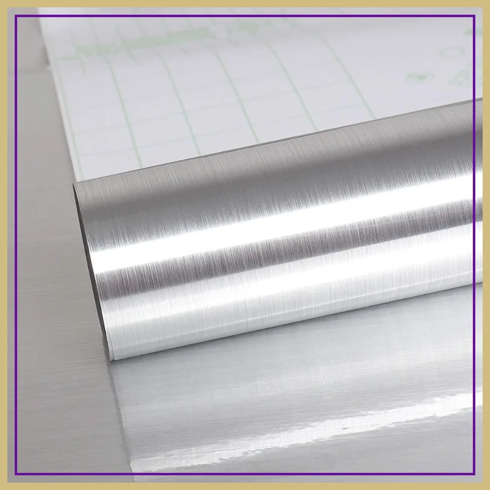15.74"x118.11" Silver Stainless Steel Contact Paper - Waterproof, Rust Resistant, Removable Peel and Stick Wallpaper for Kitchen Cabinet, Refrigerator, Elevator Door
15.74"x118.11" Silver Stainless Steel Contact Paper - Waterproof, Rust Resistant, Removable Peel and Stick Wallpaper for Kitchen Cabinet, Refrigerator, Elevator Door