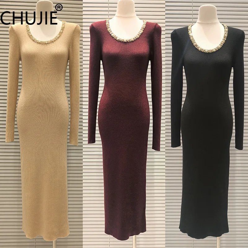 CHUJIE Women's Dress Fashion O-neck able Casual Elastic Slimming Elegant Stylish Dress 2025 Spring New
CHUJIE Women's Dress Fashion O-neck able Casual Elastic Slimming Elegant Stylish Dress 2025 Spring New