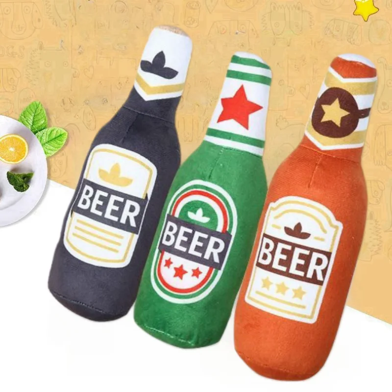 Funny Plush Dog Toys Beer Bottle Shaped Small Large Dogs Squeak Sound Clean Teeth Chew Toy Pets Interactive Playing Supplies
Funny Plush Dog Toys Beer Bottle Shaped Small Large Dogs Squeak Sound Clean Teeth Chew Toy Pets Interactive Playing Supplies