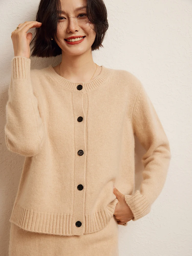 Autumn Winter Women's 100% Cashmere Sweater High Quality Thick O-Neck Retro Cardigan Casual Lazy Soft Knitwear Female Clothing
Autumn Winter Women's 100% Cashmere Sweater High Quality Thick O-Neck Retro Cardigan Casual Lazy Soft Knitwear Female Clothing