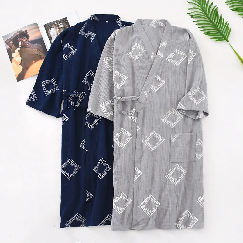 Men's 100% Cotton Gauze Kimono Large Size Yukata Sleepwear Nightgown Summer Thin Lace Up Shower Robe
Men's 100% Cotton Gauze Kimono Large Size Yukata Sleepwear Nightgown Summer Thin Lace Up Shower Robe